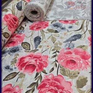 نیم ست کاورکشدار تخت و روبالشتی ساتن ابریشم گل قرمز