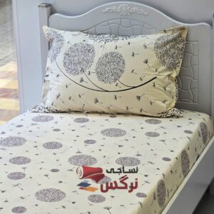 نیم ست کاورکشدار تخت و روبالشتی نخ پنبه قاصدک