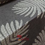 نیم ست کاورکشدار تخت و روبالشتی نخ پنبه قهوه ای طرح دار