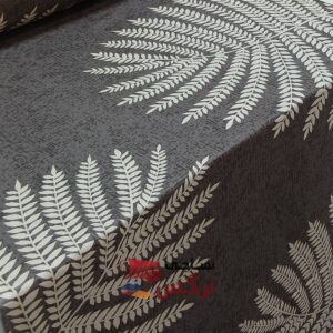 نیم ست کاورکشدار تخت و روبالشتی نخ پنبه قهوه ای طرح دار