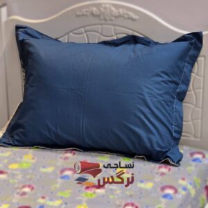 روبالشتی آبی تکرنگ تمام نخ کد 215