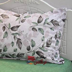 روبالشتی ساتن ابریشم گل سبز کد 216