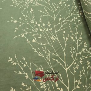 ملحفه نخ پنبه عرض 2.4 رنگ سبز طرحدار کد 657