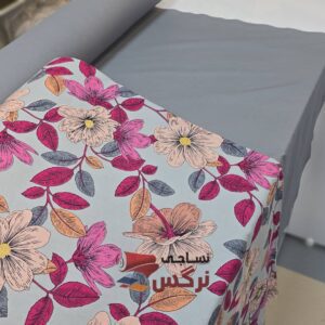 نیم ست کاورکشدار تخت و روبالشتی نخ پنبه گل صورتی لیسبون