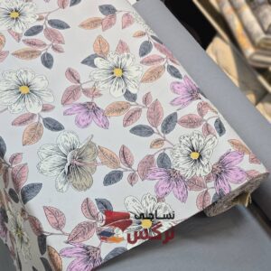 نیم ست کاورکشدار تخت و روبالشتی نخ پنبه گل طوسی لیسبون