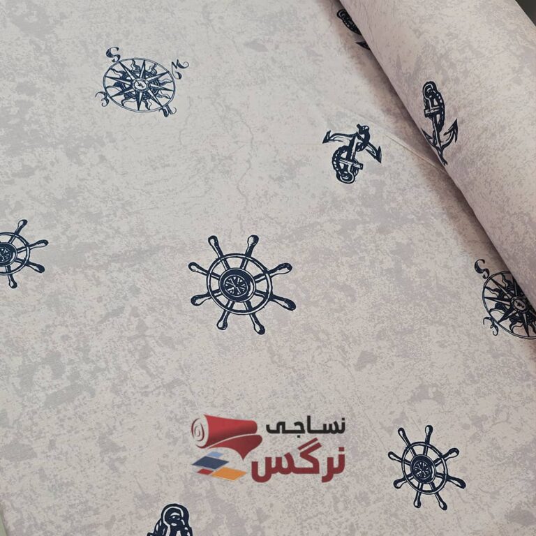 ملحفه نخ پنبه طرح لنگر عرض 2.5 کد 670