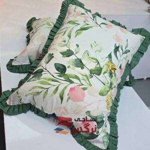 روبالشتی چیندار نخ پنبه ملیکا گل سبز کد 418 - Image 4