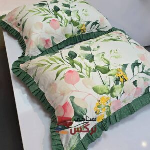 روبالشتی چیندار نخ پنبه ملیکا گل سبز کد 418 - Image 6