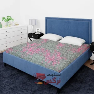 ملحفه نخ پلی استر طرح شطرنجی گلدار عرض 2 کد 156 - Image 2