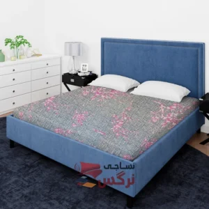 ملحفه نخ پلی استر طرح شطرنجی گلدار عرض 2 کد 157 - Image 2