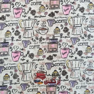 دستمال آشپزخانه زنبوری طرح قهوه عرض 1.5 متر کد 164