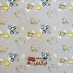 ملحفه نخی طرح خرس عرض 1.5 متر کد 198