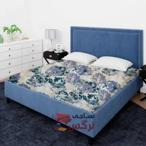 ملحفه نخ پلی استر طرح برگ سبز عرض 2 کد 209 - Image 2