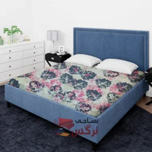 ملحفه نخ پلی استر طرح برگ طوسی عرض 2 کد 210 - Image 2