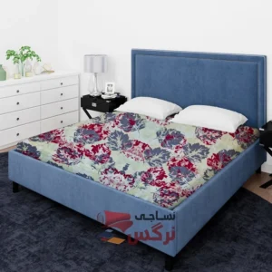 ملحفه نخ پلی استر طرح برگ قرمز عرض 2 کد 211 - Image 2