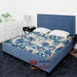 ملحفه نخ پلی استر طرح برگ سبز عرض 2 کد 212 - Image 2