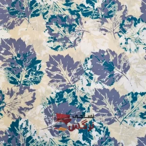 ملحفه نخ پلی استر طرح برگ سبز عرض 2 کد 212