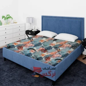 ملحفه نخ پلی استر طرح برگ آبرنگی عرض 2 کد 258 - Image 2