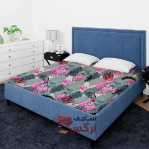 ملحفه نخ پلی استر طرح برگ آبرنگی عرض 2 کد 259 - Image 2