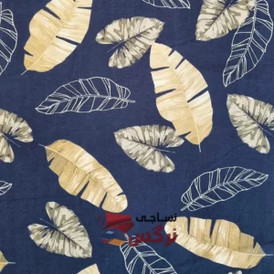 ملحفه کتان نخ طرح برگ طوسی عرض 2.4 کد 286