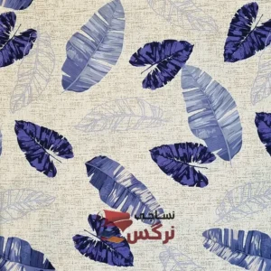ملحفه کتان نخ طرح برگ طوسی عرض 2.4 کد 287