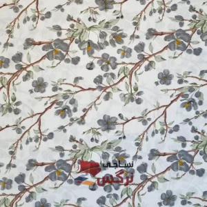 ملحفه ژاکارد ساتن نخ طرح برگ بهاری عرض 2.5 کد 296