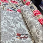 نیم ست کاورکشدار تخت و روبالشتی ساتن ابریشم گل قرمز - Image 2