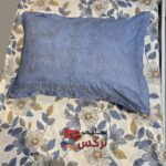 نیم ست کاورکشدار تخت و روبالشتی نخ پنبه آبی - Image 3