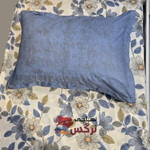نیم ست کاورکشدار تخت و روبالشتی نخ پنبه آبی - Image 3