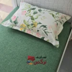 نیم ست کاورکشدار تخت و روبالشتی نخ پنبه گلدار - Image 4
