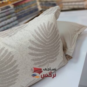 روبالشتی نخ پنبه گلدار نسکافه ای کد 655 - Image 4