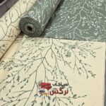 ملحفه نخ پنبه عرض 2.4 رنگ کرم طرحدار کد 656 - Image 2