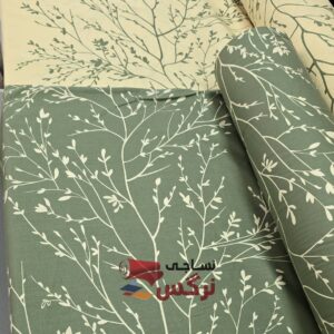 ملحفه نخ پنبه عرض 2.4 رنگ سبز طرحدار کد 657 - Image 2