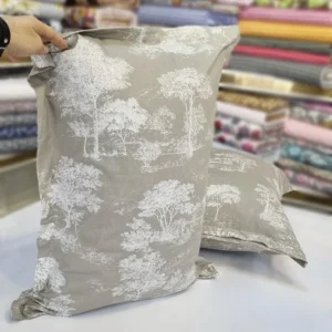 نیم ست کاورکشدار تخت و روبالشتی نخ پنبه طرح درخت