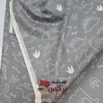 ملحفه نخ پنبه طرح حیوانات طوسی عرض 2 متر کد 653 - Image 2