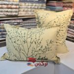 روبالشتی نخ پنبه رنگ زرد طرحدار کد 656