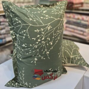روبالشتی نخ پنبه رنگ سبز طرحدار کد 657