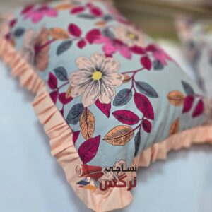 روبالشتی چیندار نخ پنبه طرح گل کد 665 - Image 5