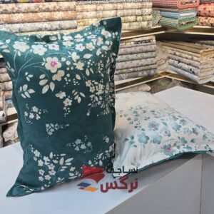 روبالشتی دورو ژاکارد ساتن ابریشم گلدار کد 674