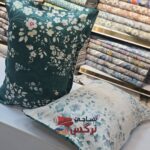 روبالشتی دورو ژاکارد ساتن ابریشم گلدار کد 674 - Image 3