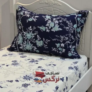 نیم ست کاورکشدار تخت و روبالشتی نخ پنبه گلدار کد 105