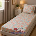 نیم ست کاورکشدار تخت و روبالشتی نخ پنبه گلدار کد 100 - Image 3