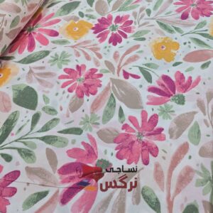 روبالشتی نخ پنبه طرح گل قرمز کد 124