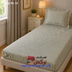 نیم ست کاورکشدار تخت و روبالشتی نخ پنبه گلدار کد 663 - Image 2