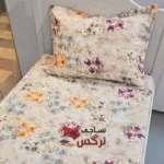 نیم ست کاورکشدار تخت و روبالشتی ساتن ابریشم گلدار کد 129 - Image 2