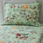 نیم ست کاورکشدار تخت و روبالشتی ساتن ابریشم گلدار کد 136 - Image 4