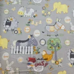 ملحفه نخی طرح بز و ببعی عرض 1.5 متر کد 204
