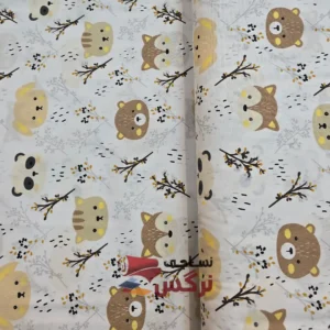 ملحفه نخی طرح سگ و گربه عرض 1.5 متر کد 205 - Image 2