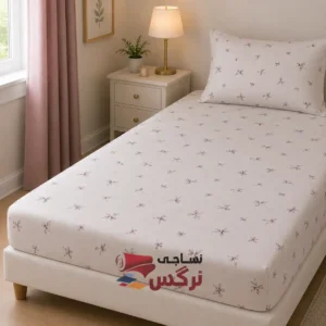 نیم ست کاورکشدار تخت و روبالشتی کتان نخ ترک گلدار کد 275 - Image 2