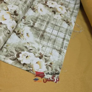 نیم ست کاورکشدار تخت و روبالشتی نخ پنبه ساده و گلدار کد 643 - Image 4